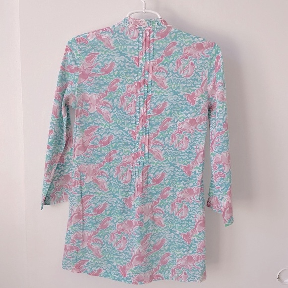 Y2K Lilly Pulitzer Sarasota Beaded Tunic in Lobstah Roll Print - Picture 5 of 14